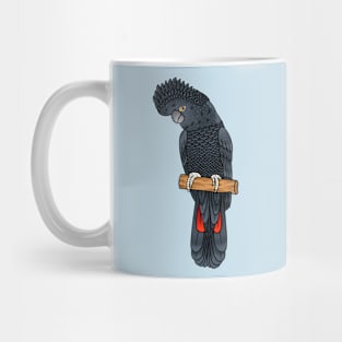 Red-tailed black cockatoo bird cartoon Mug